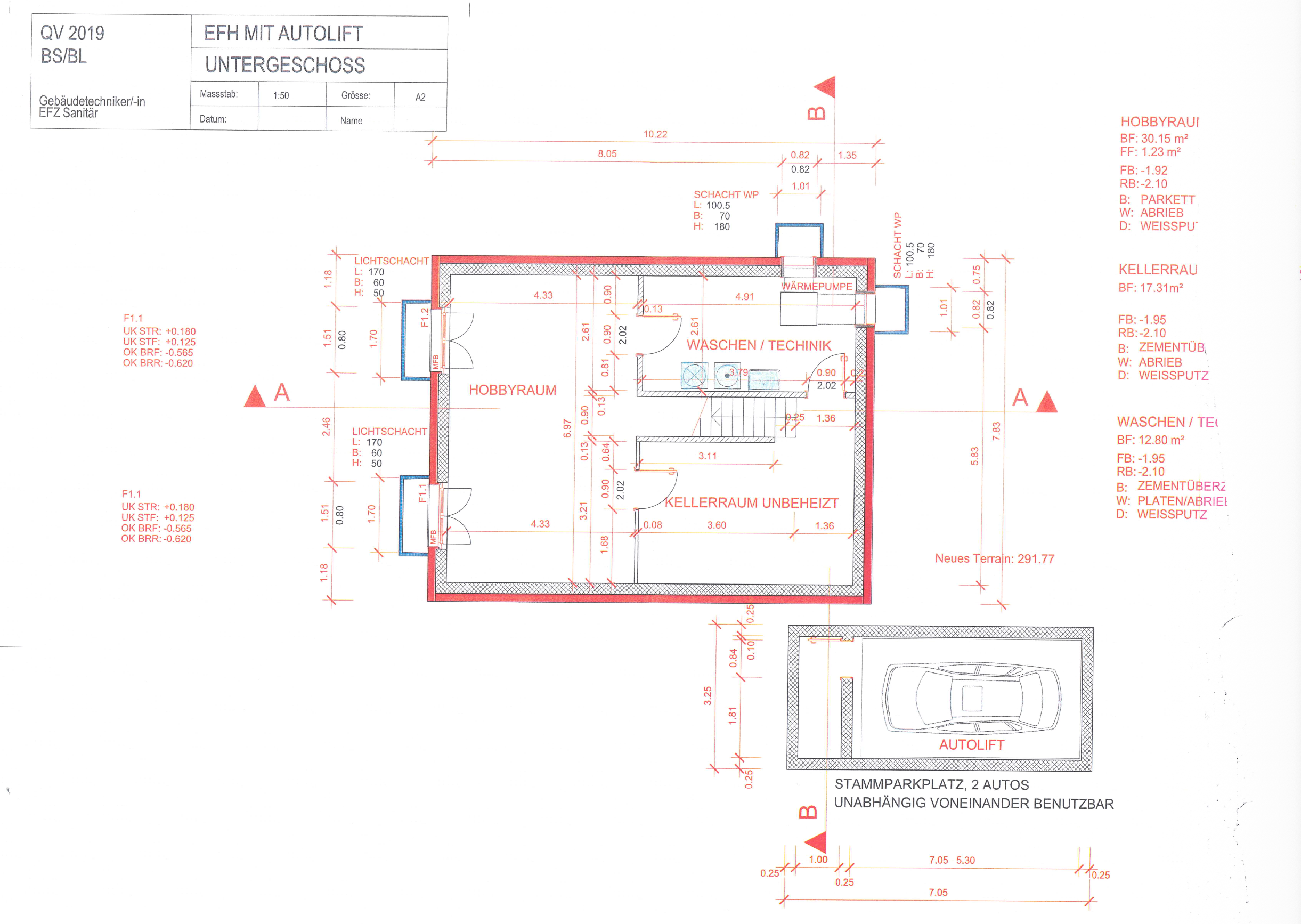 Grundrisse und Studien – Handzeichnungen